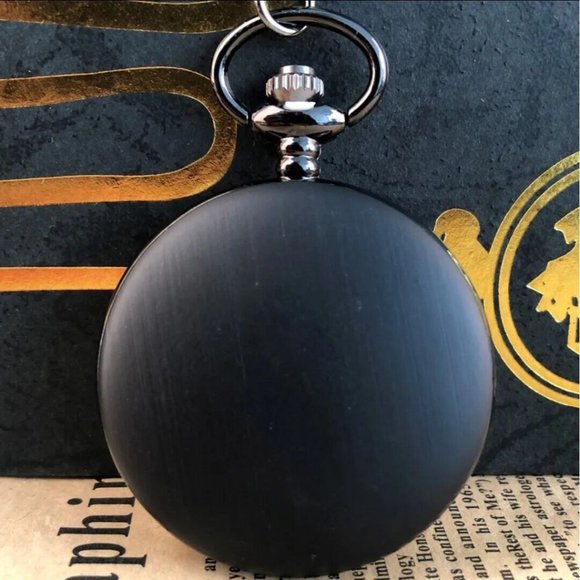 New Harry Potter Black Pocket Watch w/ Chain Matte Finish - Picture 6 of 6